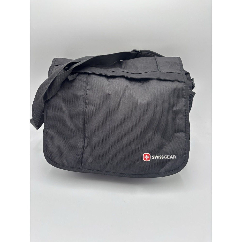 SwissGear Black Messenger Laptop Bag Shoulder Crossbody Travel Organizer Case